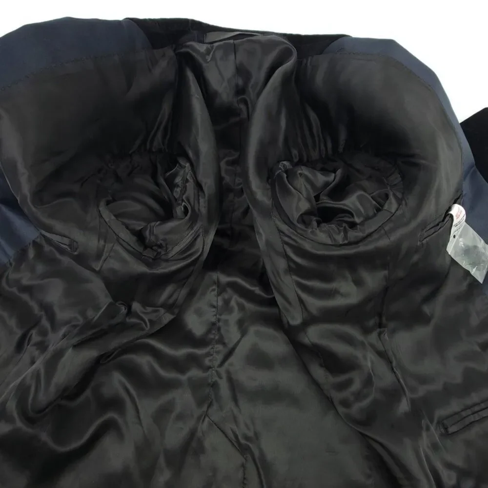 NEW Topman Skinny Velvet Tuxedo Suit Jacket Black Navy Satin Cocktail Formal 38